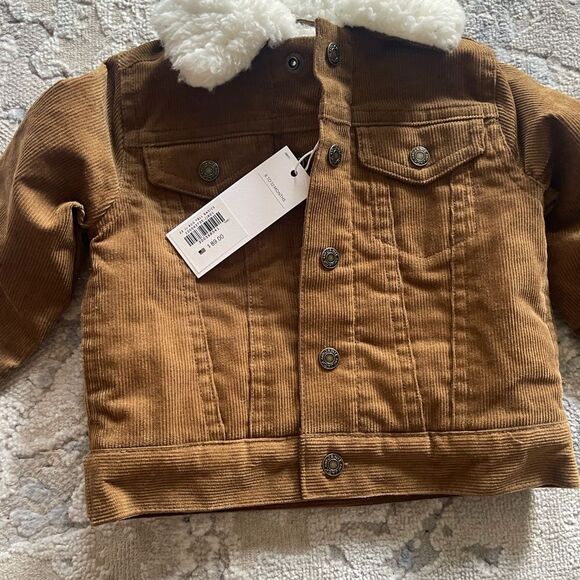 Janie and jack nwt Brown Corduroy Kids Jacket with White Collar - Picture 1 of 1
